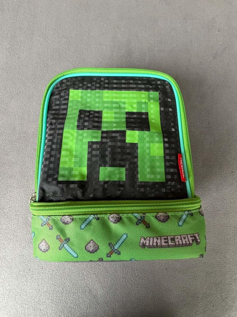 Thermos Minecraft Dual Compartment Lunch Box Creeper Green
